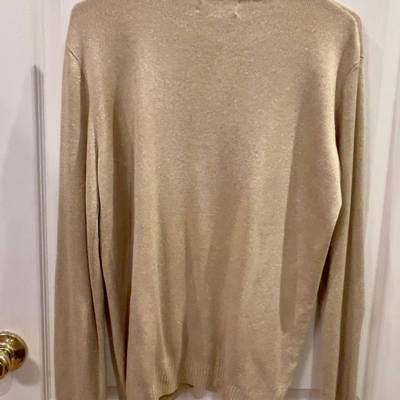 Dapers & Doman’s Gold mini turtle neck sweater with random gold sequins. Size L - Picture 4 of 5